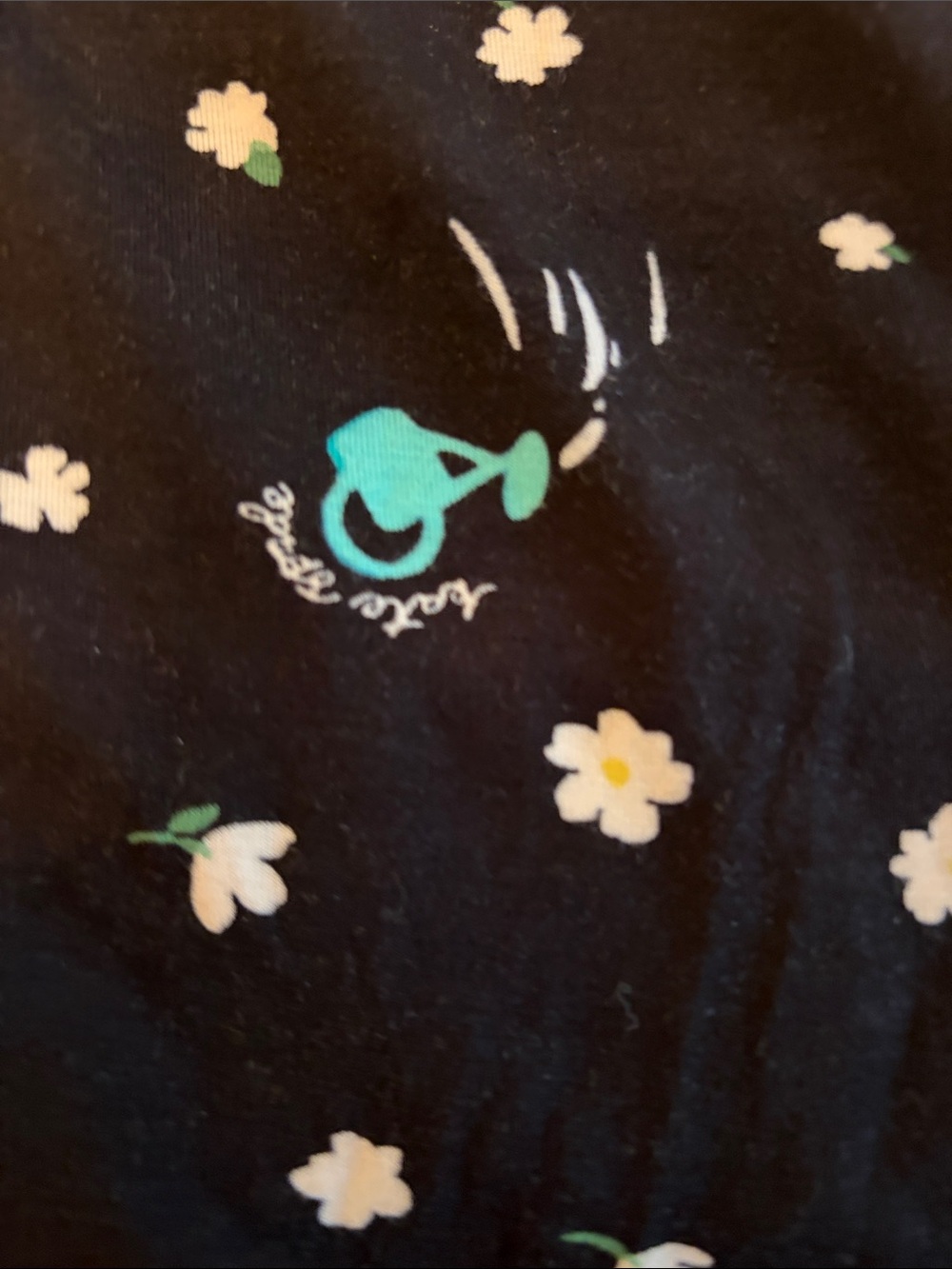 kate spade Black Floral Cat Pajama Set with Teal Accents - Picture 4 of 7
